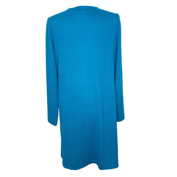 Nina Leonard Dolce Turquoise Blue Cardigan Grandmacore with Pockets Medium - Picture 5 of 8